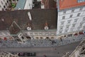 View of winter Vienna from the tower of St. StephenÃ¢â¬â¢s Cathedral. City in a haze.